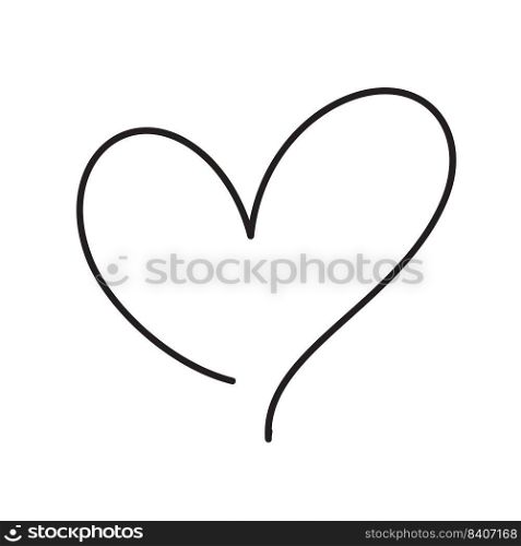 Heart Icon Vector. Perfect Love symbol monoline. Valentines Day sign, emblem isolated on white background with shadow, Flat style for graphic and web design, logo.. Heart Icon Vector. Perfect Love symbol monoline. Valentines Day sign, emblem isolated on white background with shadow, Flat style for graphic and web design, logo