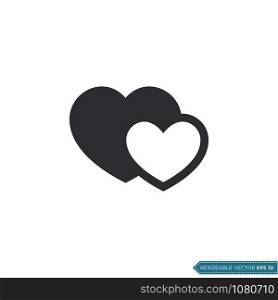 Heart Icon Vector Template Illustration Design