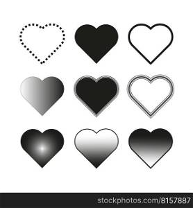 Heart icons set. Health care. Romantic background. Vector illustration. Stock image. EPS 10.. Heart icons set. Health care. Romantic background. Vector illustration. Stock image. 