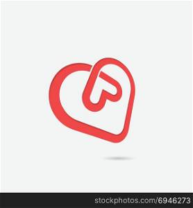 Heart icons vector logo design template.Love symbol.Valentine&rsquo;s Day sign.Emblem isolated on white background.Vector illustration