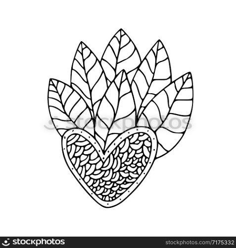Heart illustration for coloring book page. Spring greeting card design. Heart illustration for coloring book page. Spring greeting card design.