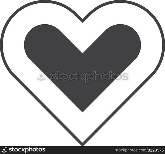 heart illustration in minimal style isolated on background