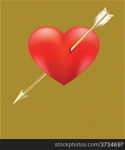 Heart impaled by arrow
