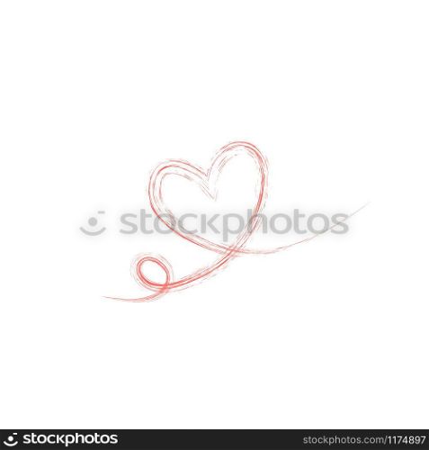Heart in continuous drawing lines in a flat style in continuous drawing lines. Continuous red line. The work of flat design. Symbol of love and tenderness.. Heart in continuous drawing lines in a flat style in continuous drawing lines. Continuous red line. The work of flat design. Symbol of love and tenderness