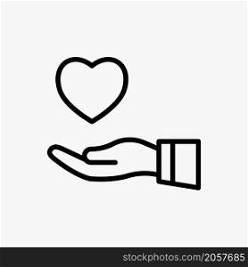 heart in hand icon illustration