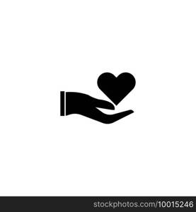 Heart in hand icon vector design