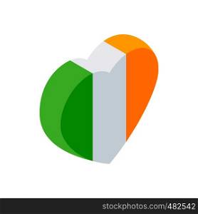 Heart in irish colors isometric 3d icon on a white background. Heart in irish colors isometric 3d icon