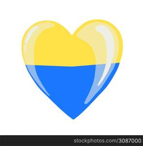 Heart in national colors of Ukraine. Vector illustration in support of Ukraine. yellow-blue heart, t-shirt print. stop the war concept. Heart in national colors of Ukraine. Vector illustration in support of Ukraine. yellow-blue heart, t-shirt print. stop the war concept.