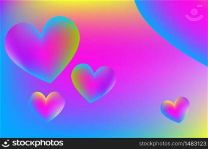 Heart in neon colors valentines day liquid background vector illustration for Valentines day