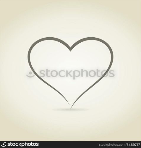 Heart in the form of the sketch. A vector illustration