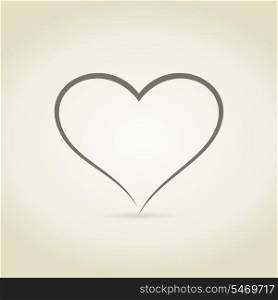 Heart in the form of the sketch. A vector illustration
