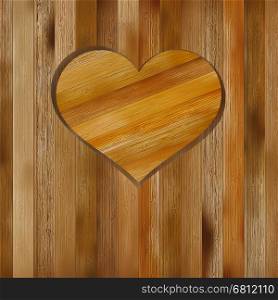Heart in wood shape for your design with copyspace. + EPS8 vector file