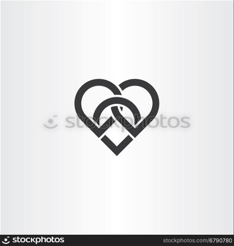 heart knot black vector icon