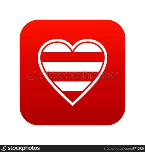 Heart LGBT icon digital red for any design isolated on white vector illustration. Heart LGBT icon digital red