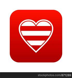 Heart LGBT icon digital red for any design isolated on white vector illustration. Heart LGBT icon digital red