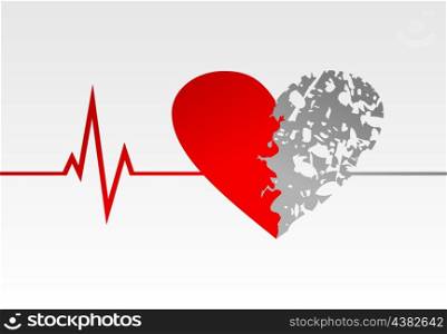 Heart life. The cardiogramme of a rhythm of heart. A vector illustration