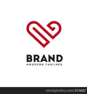 heart lines logo concept,Simple love lines romantic logo.Concept for family, pregnancy, wedding or romantic design