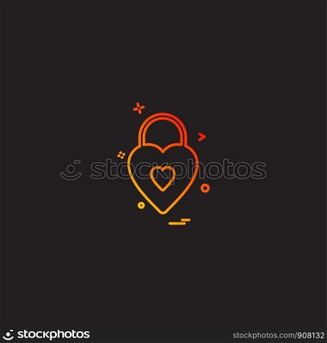 Heart lock icon design vector