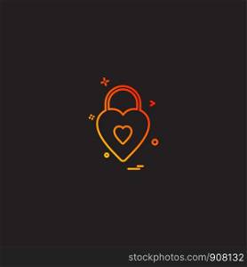 Heart lock icon design vector