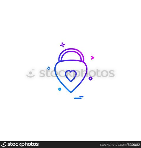 heart lock safe keyhole icon vector design