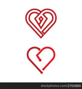 Heart logo and Beauty Love Vector icon illustration design Template symbol