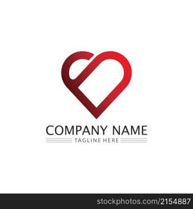 Heart logo and Beauty Love Vector icon valentine and romantic illustration design Template symbol