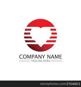 Heart logo and Beauty Love Vector icon valentine and romantic illustration design Template symbol