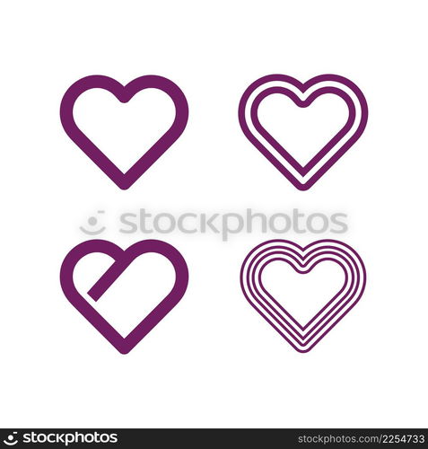 Heart logo and Beauty Love Vector icon valentine and romantic illustration design Template symbol