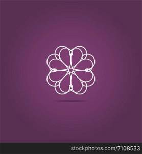 Heart logo design icon, luxury jewelry vector illustration. Expensive floral diamond icon.