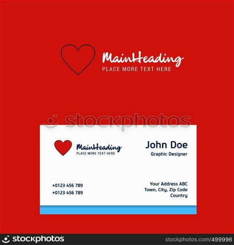 Heart logo Design with business card template. Elegant corporate identity. - Vector