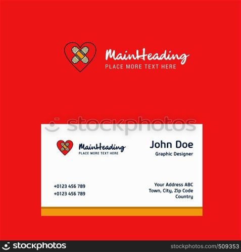 Heart logo Design with business card template. Elegant corporate identity. - Vector