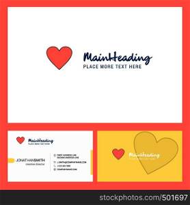 Heart Logo design with Tagline & Front and Back Busienss Card Template. Vector Creative Design