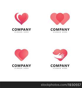 Heart logo template Love logo icon vector design