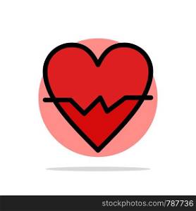 Heart, Love, Beat, Skin Abstract Circle Background Flat color Icon