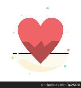 Heart, Love, Beat, Skin Abstract Flat Color Icon Template
