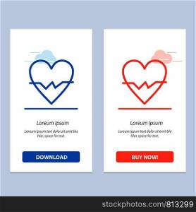 Heart, Love, Beat, Skin Blue and Red Download and Buy Now web Widget Card Template