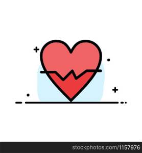 Heart, Love, Beat, Skin Business Flat Line Filled Icon Vector Banner Template