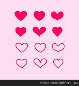 Heart love collection design template Royalty Free Vector