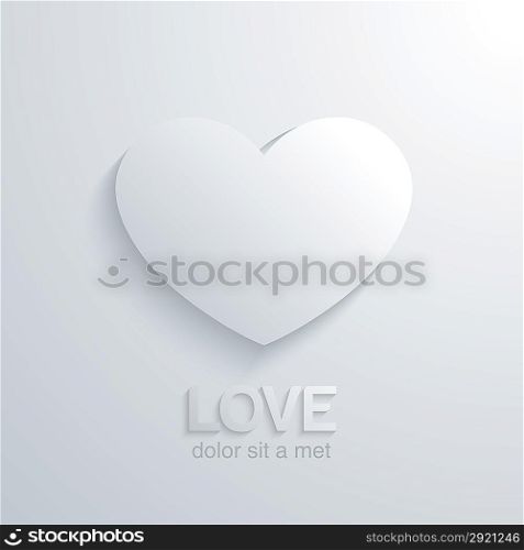 Heart love concept logo template 3D. Wedding elegant card design template. Vector. Editable.