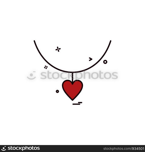 heart love gift necklace icon vector design