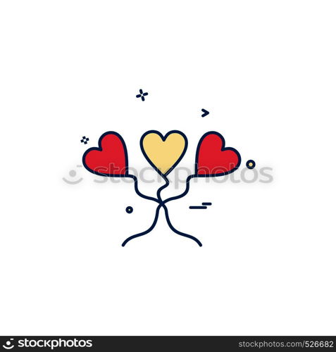 heart love heart balloon icon vector design