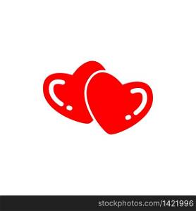 Heart love icon in trendy flat design