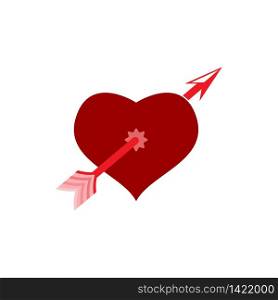 Heart love icon in trendy flat design
