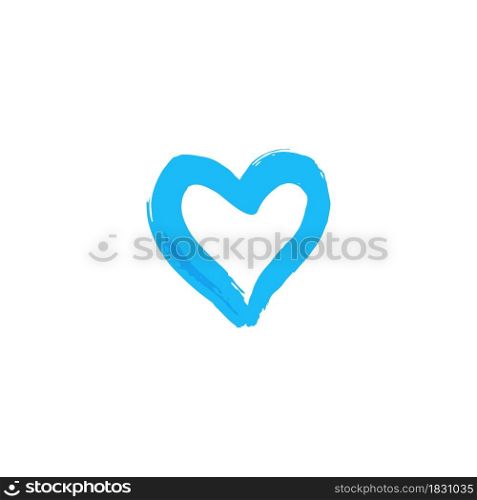 Heart, love icon. Sticker, pin. Hand drawing paint, brush drawing. Isolated on a white background. Doodle grunge style icon. Decorative element. Outline, line icon, cartoon illustration. Doodle grunge style icon. Decorative element. Outline, cartoon line icon