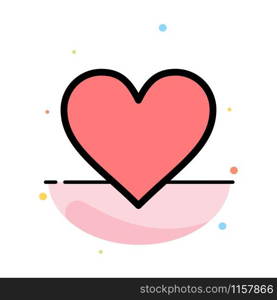Heart, Love, Like, Twitter Abstract Flat Color Icon Template