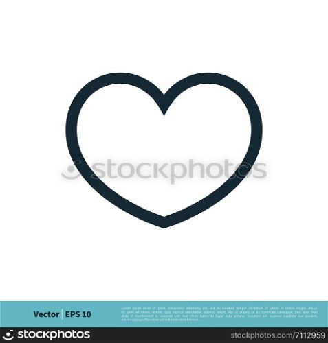 Heart / Love Line Art Icon Vector Logo Template Illustration Design. Vector EPS 10.