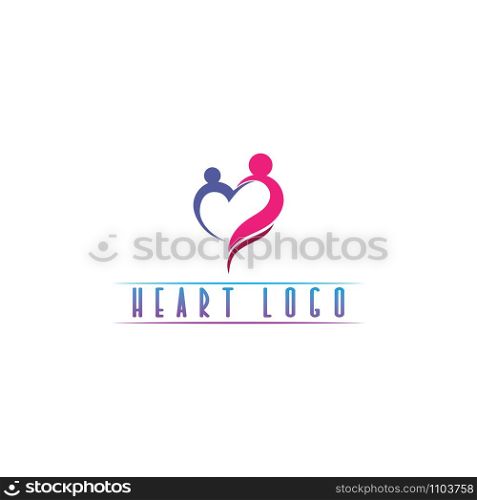 heart Love Logo and valentine day symbols Vector Template icons app