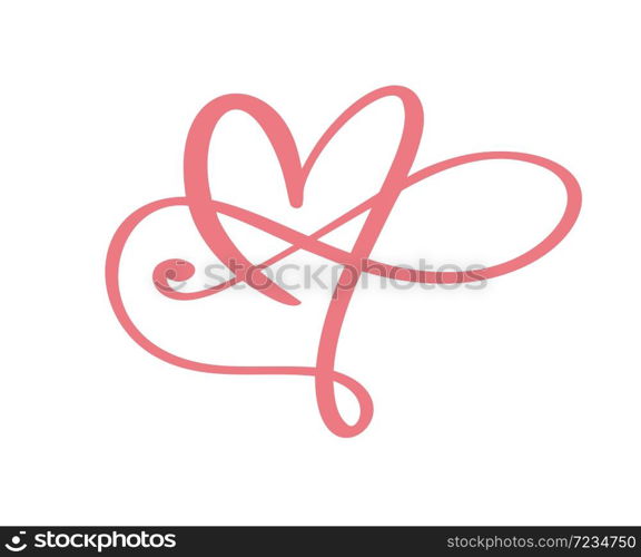 Heart love logo with Infinity sign. Design flourish element for valentine card. Vector illustration. Romantic symbol wedding. Template for t shirt, banner, poster.. Heart love logo with Infinity sign. Design flourish element for valentine card. Vector illustration. Romantic symbol wedding. Template for t shirt, banner, poster