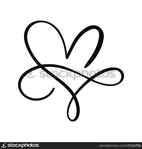 Heart love logo with Infinity sign. Design flourish element for valentine card. Vector illustration. Romantic symbol wedding. Template for t shirt, banner, poster.. Heart love logo with Infinity sign. Design flourish element for valentine card. Vector illustration. Romantic symbol wedding. Template for t shirt, banner, poster