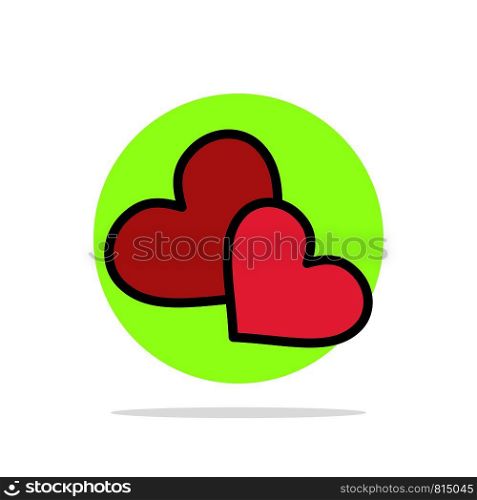 Heart, Love, Loves, Wedding Abstract Circle Background Flat color Icon